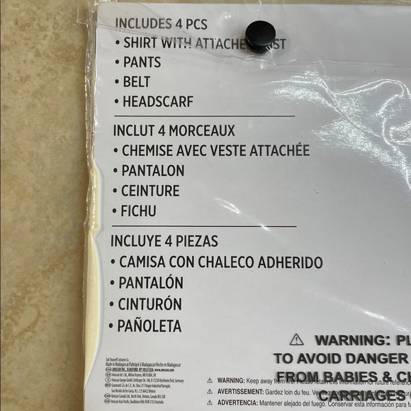 Shipwrecked Pirate Costume Kids Medium 8-10 – Shirt Vest Pants Belt Headscarf - Picture 4 of 9